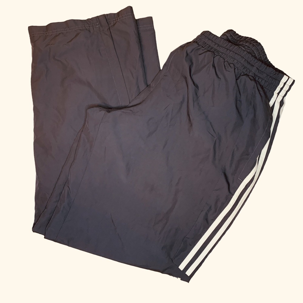 Adidas Pants Mens XL Training Grey 3 Stripe Drawstring Active 360